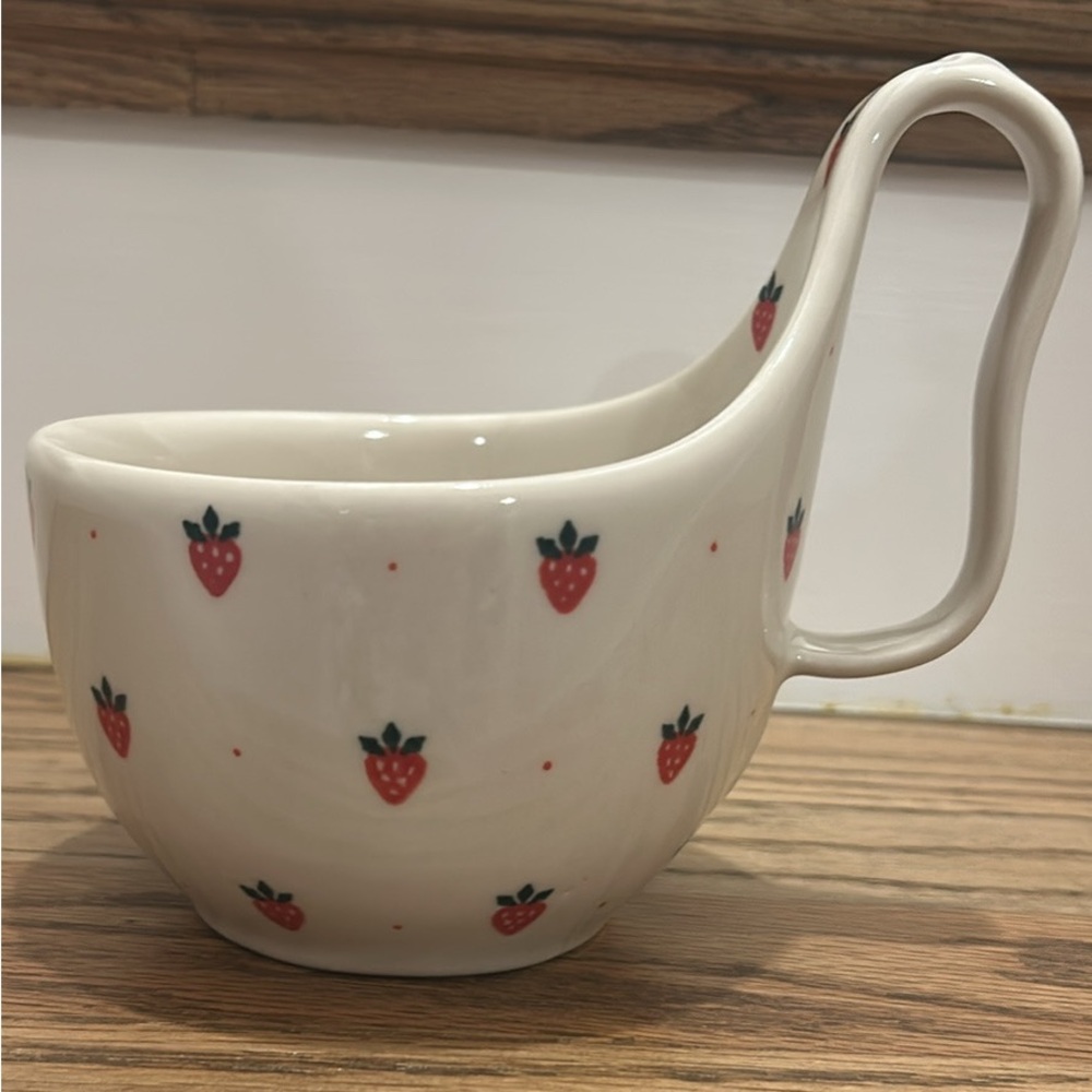 Polish Pottery Strawberry Looped Mug! New!